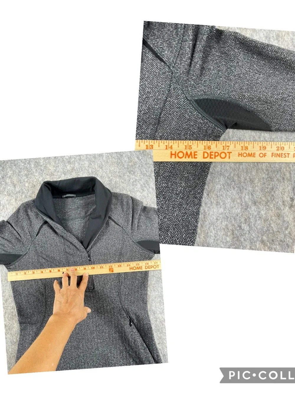 Lululemon Think Fast Pullover Heathered Herringbone Black Athletic Outdoors Sz 6